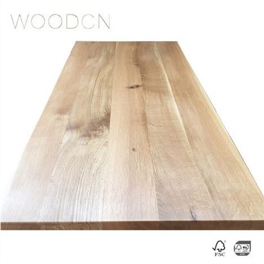 Encimera de cocina encolada con borde de madera maciza de roble
