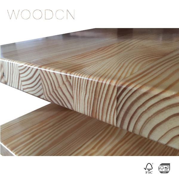 Encimera de cocina con borde pegado de madera de pino macizo