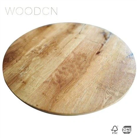 Tablero de mesa de comedor de cuero de madera de roble