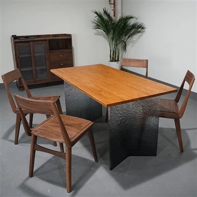 Mesa de comedor de bloques de carnicero de madera de ceniza sólida en proveedor de colores de cereza